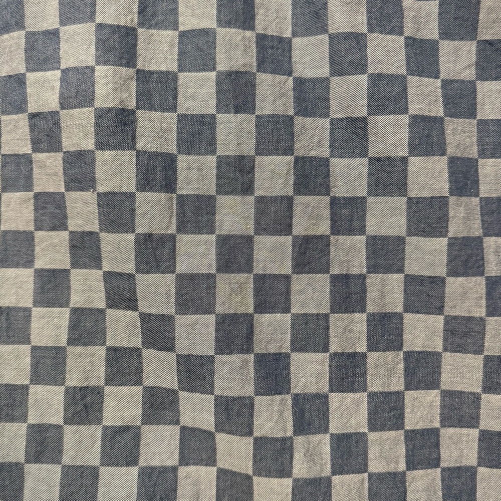 Men’s XL VANS Loose Fit Blue Checkered 100% Cotton Short Sleeve Button Up Shirt - Picture 6 of 15